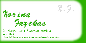 norina fazekas business card